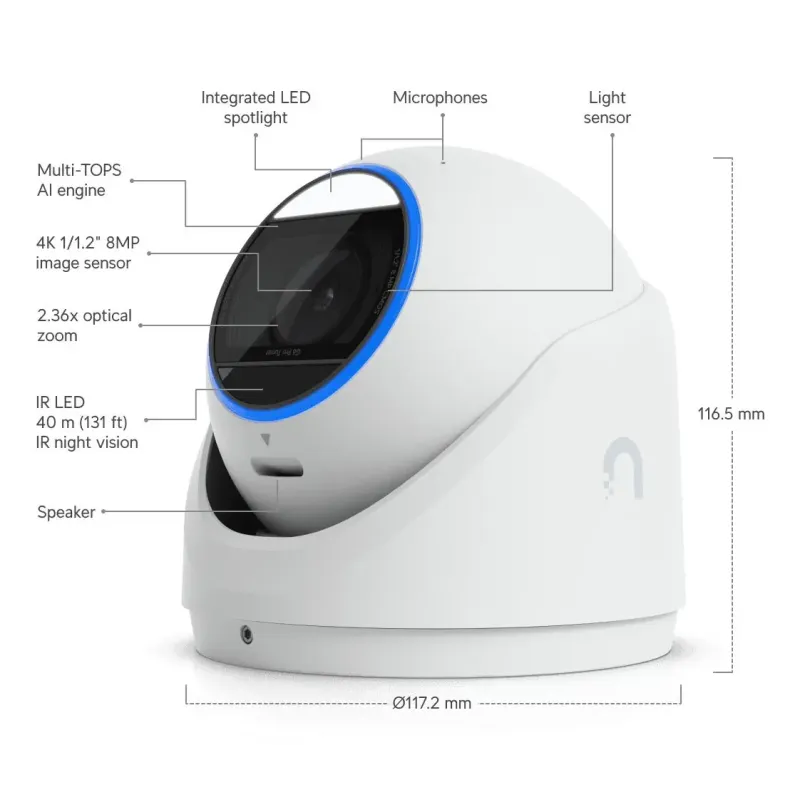 IP Камера Ubiquiti UniFi G6 Pro Turret (UVC-G6-PRO-TURRET-W)