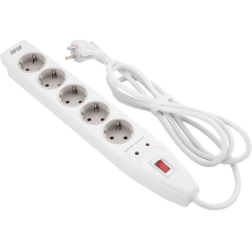 2E 5XSchuko 3G*1.5мм, 3м, white (2E-SP515M3WH)