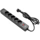 2E 5XSchuko 3G*1.5мм, 3*USB-A, 2м, black (2E-SP515M2USBBK)