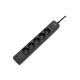 2E 5XSchuko 3G*1.5мм, 3*USB-A, 2м, black (2E-SP515M2USBBK)