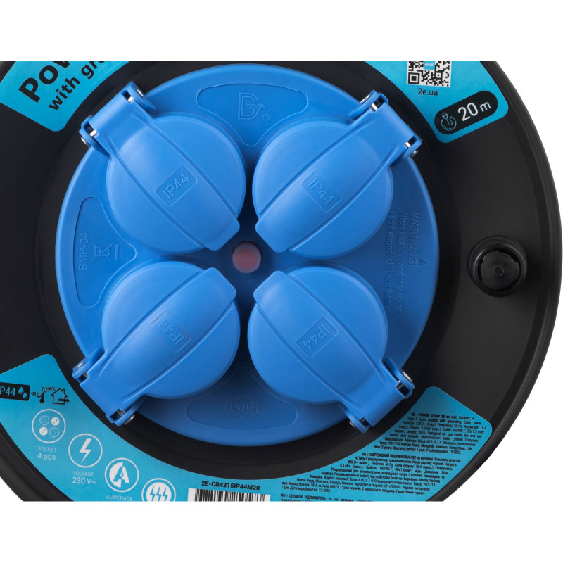 Мережевий фільтр-подовжувач 2E  2E-CR4315IP44M20