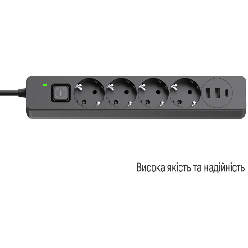 Сетевой фильтр-удлинитель ColorWay CW-CHE432PDB