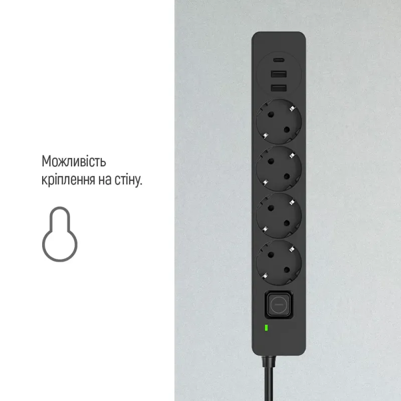 Сетевой фильтр-удлинитель ColorWay CW-CHE432PDB