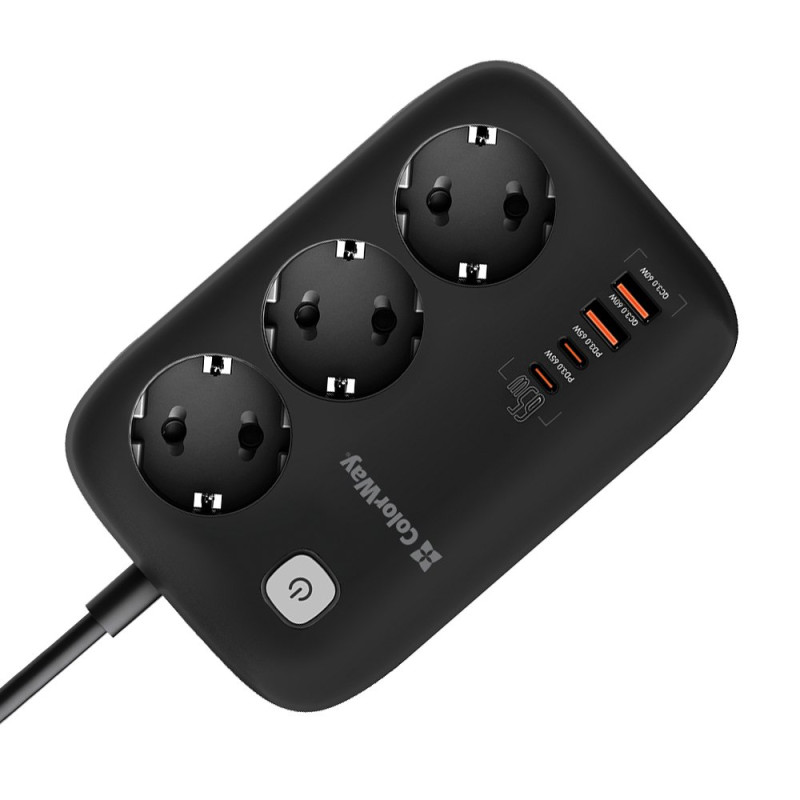 Сетевой фильтр-удлинитель ColorWay  CW-CHE34PDB