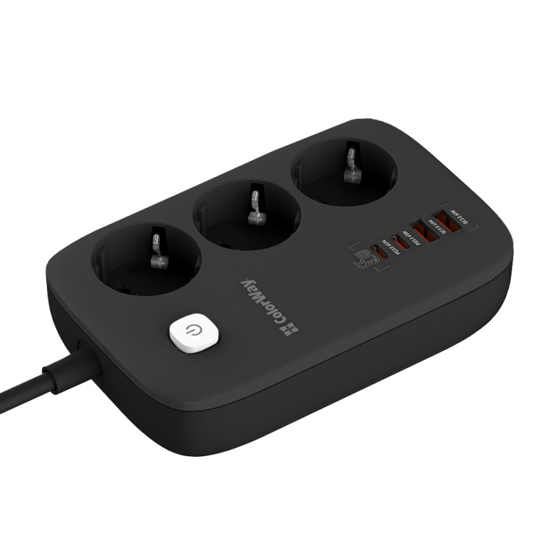 Сетевой фильтр-удлинитель ColorWay  CW-CHE34PDB