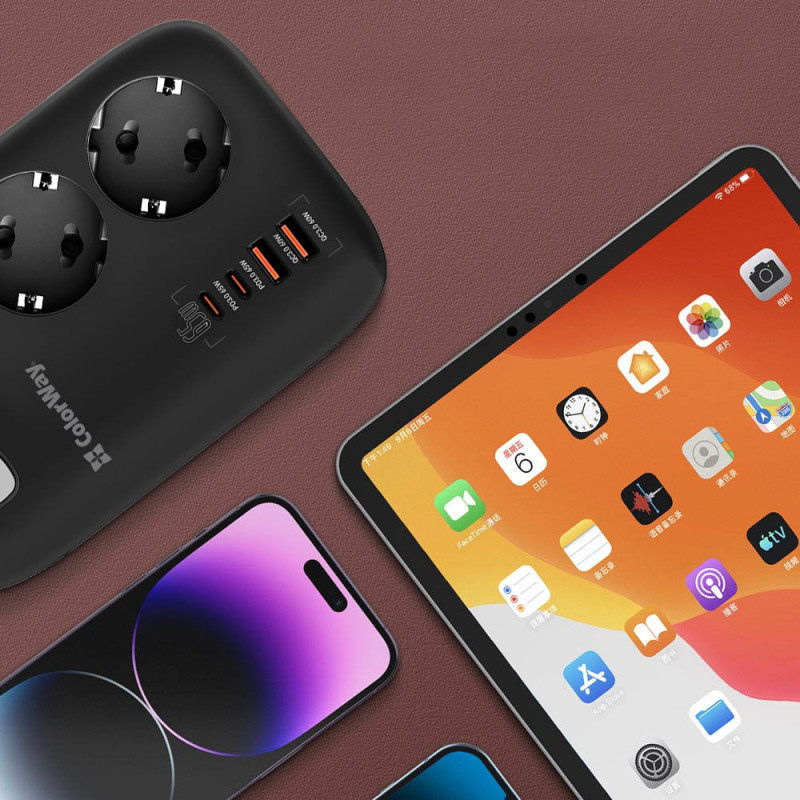 Сетевой фильтр-удлинитель ColorWay  CW-CHE34PDB