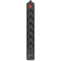 Сетевой фильтр-удлинитель REAL-EL RS-PROTECT 605 3m, black (EL122300041)