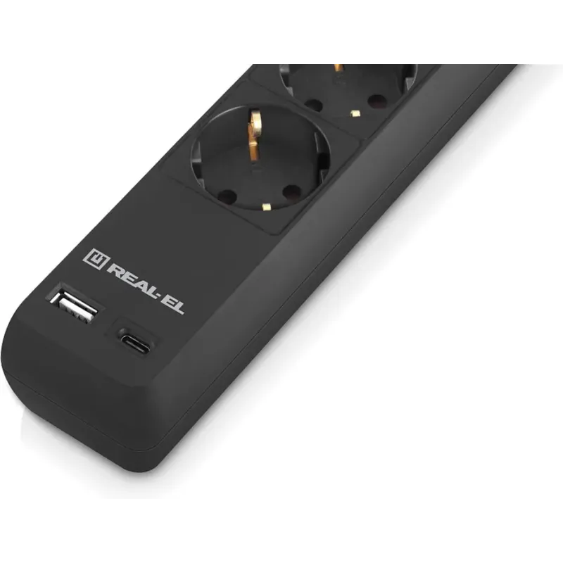 Мережевий фільтр-подовжувач REAL-EL RS-PROTECT 605 3m, black (EL122300041)