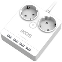 Мережевий фільтр-подовжувач iKOS F24S-U White (0005-CEF)