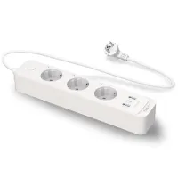 Мережевий фільтр-подовжувач TP-Link TAPO P300 Smart Wi-Fi Power Strip White, 3 розетки, 1xUSB-C, 2xUSB, 1.5м