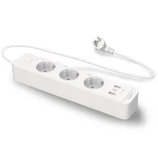 Мережевий фільтр-подовжувач TP-Link TAPO P300 Smart Wi-Fi Power Strip White, 3 розетки, 1xUSB-C, 2xUSB, 1.5м