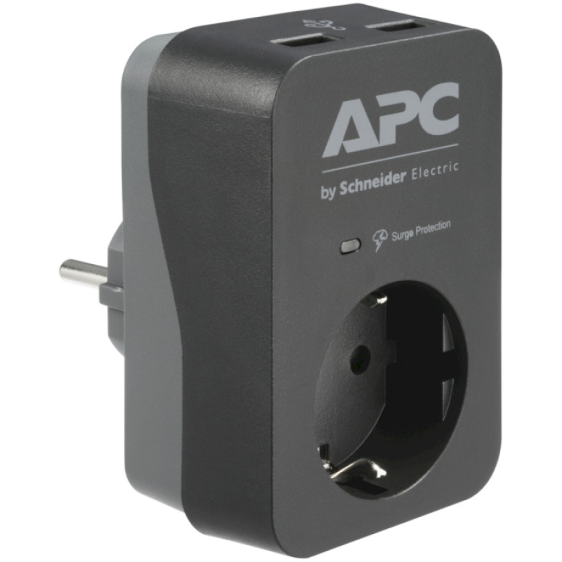 APC SurgeArrest 1 розетка, 2 USB Black (PME1WU2B-RS)