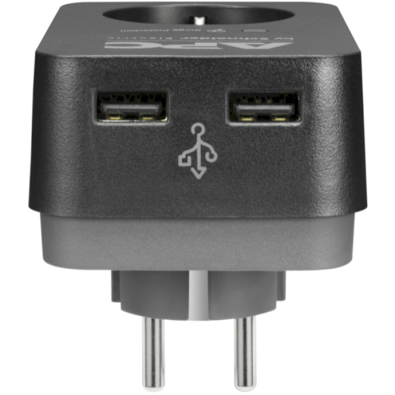APC SurgeArrest 1 розетка, 2 USB Black (PME1WU2B-RS)