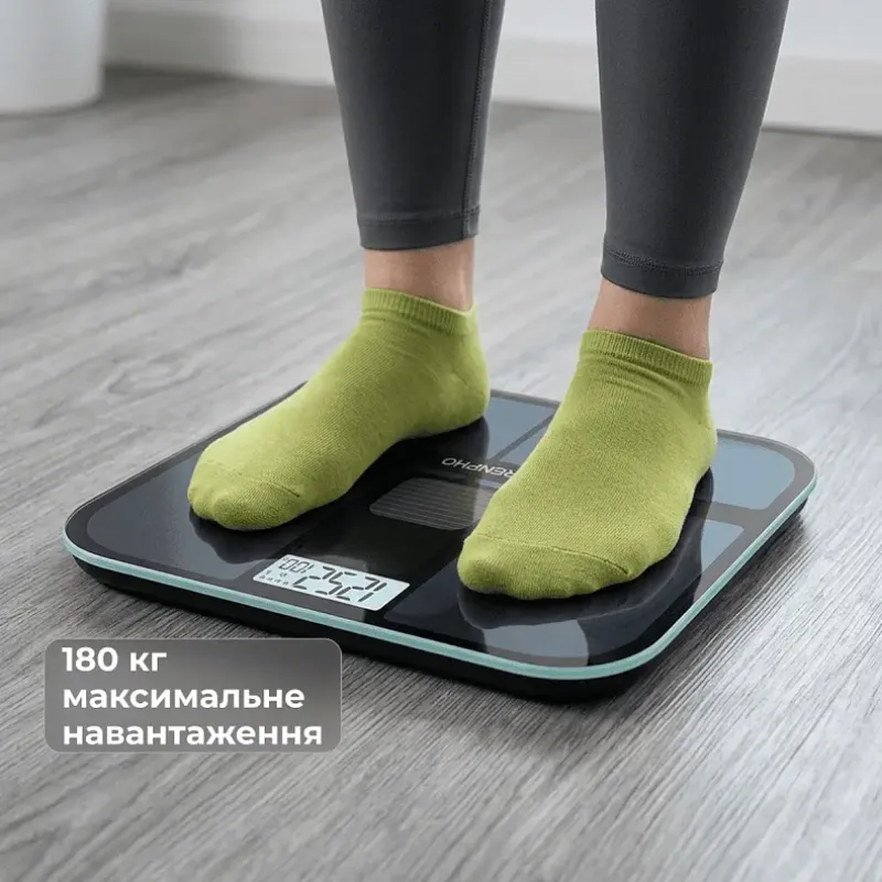 Ваги підлогові RENPHO Elis Solar 2 Smart Body Scale Black (R-A020-BK)