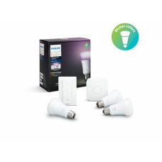 Philips Hue Color: Bridge, Dimmer, лампа E27 3шт (929002216825)