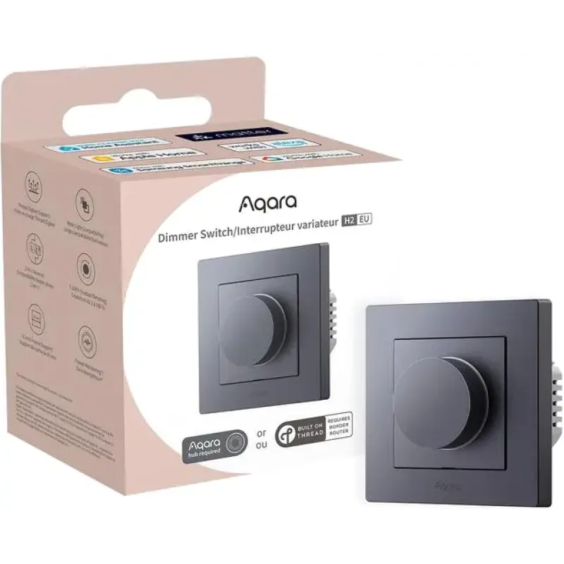 Розетка Aqara Smart H2 Dimmer Switch Grey (KD-R01D-G)