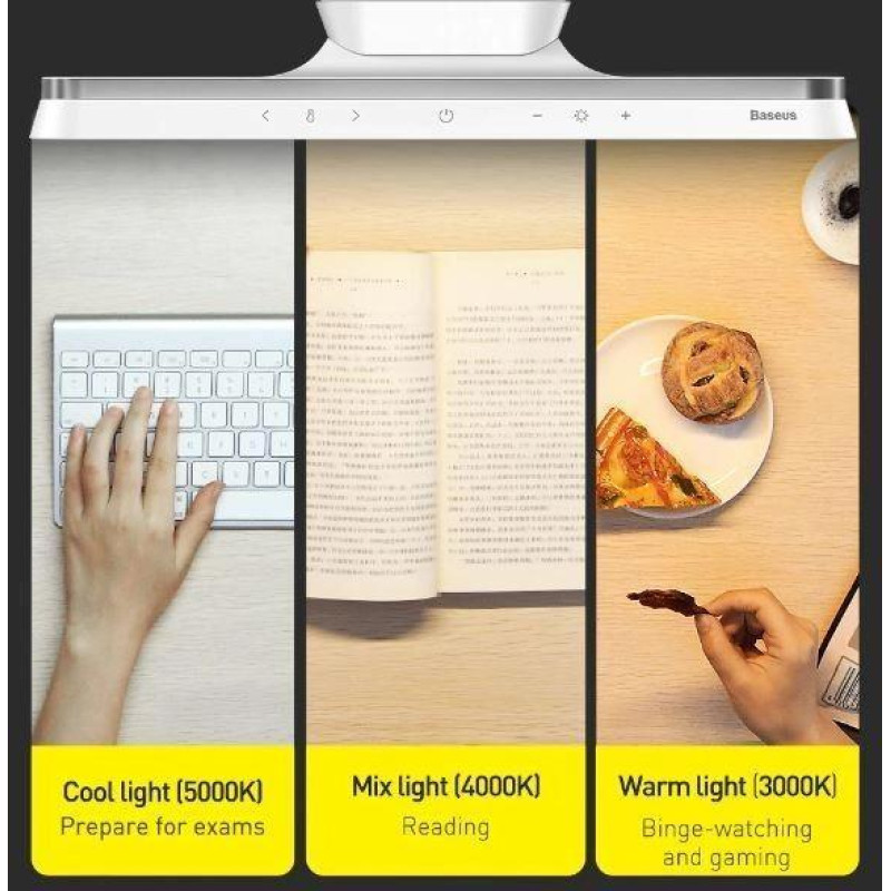 Лампа Baseus Magnetic Stepless Dimming Charging Desk Lamp Pro White (DGXC-02)
