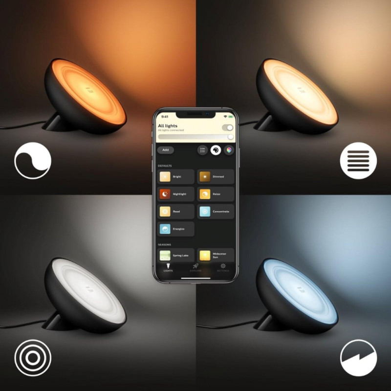 Philips Hue Bloom 2000K-6500K Color Bluetooth чорний (929002376001)