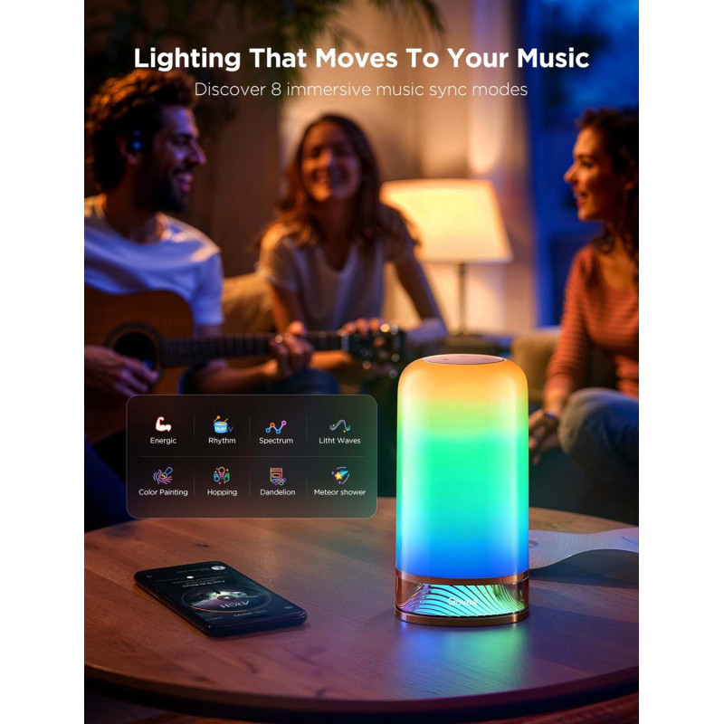 Лампа Govee H6022 Table Lamp 2 RGBICWW Wi-Fi/Bluetooth White (H60223D1)