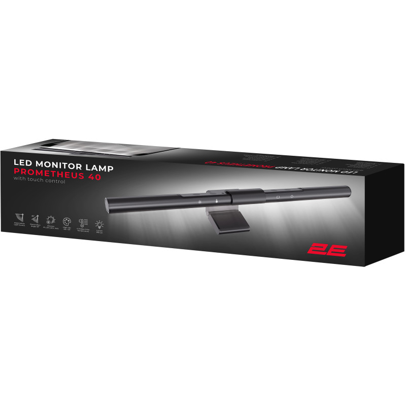 Лампа 2E Prometheus 40 5W 3000-6500K DIM USB-C Black на монітор (2E-DL007BK)