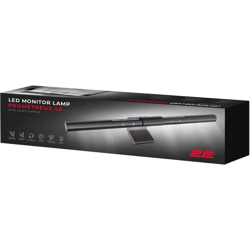 Лампа 2E Prometheus 40 5W 3000-6500K DIM USB-C Black на монитор (2E-DL007BK)