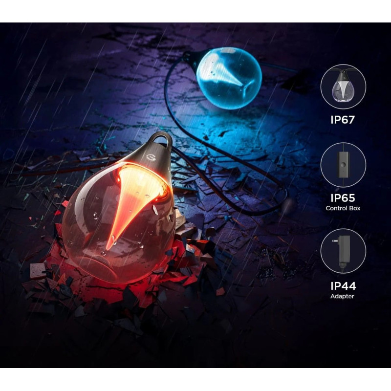 Лампа Govee H7025 Outdoor Clear Bulb String Lights, WI-FI/Bluetooth (H7025CB1)