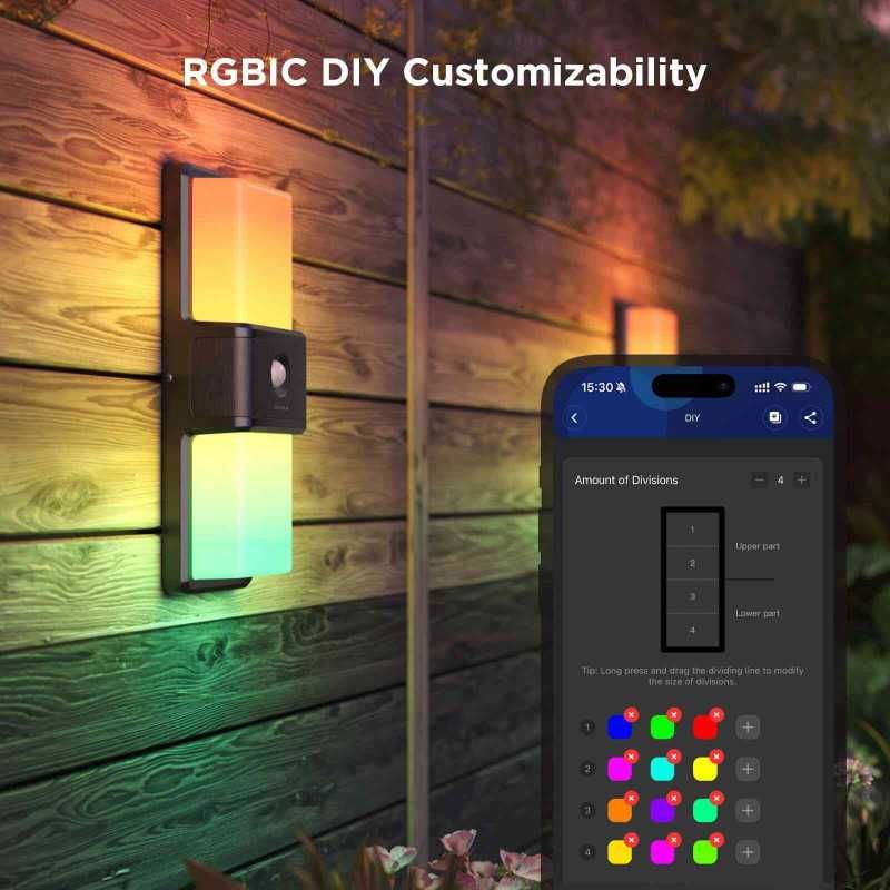 Лампа Govee H7078 Smart Outdoor Wall light, RGBICWW, IP65, белый (H7078CD1)