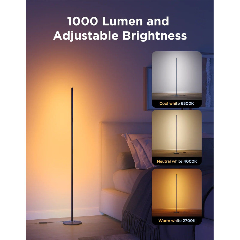 Лампа Govee H8076 Govee Floor Lamp lite, 1000Lm, чорний (H8076C13)