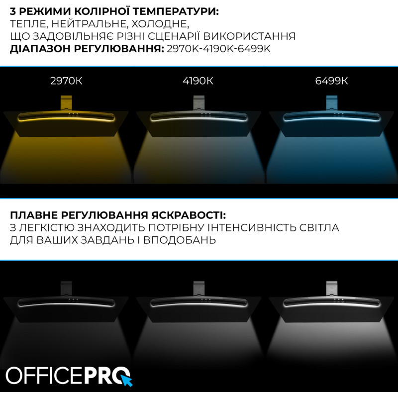 OfficePro LED ScreenBar 5W 3000-6500K USB 5V Black (SL100B)