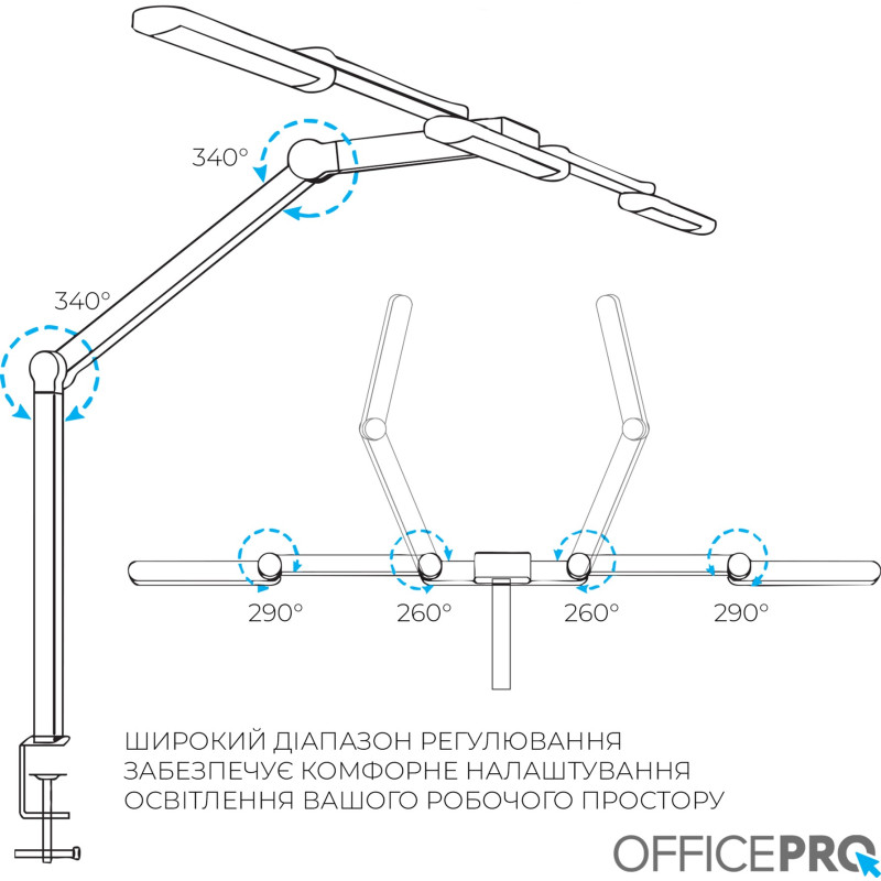 OfficePro LED 24W 1300Lm 3000-6000К Black для монітора (SL300B)