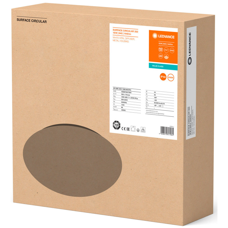 Стельовий світильник LEDVANCE SF Circular 350 V 18W 840 IP44 (4058075617964)