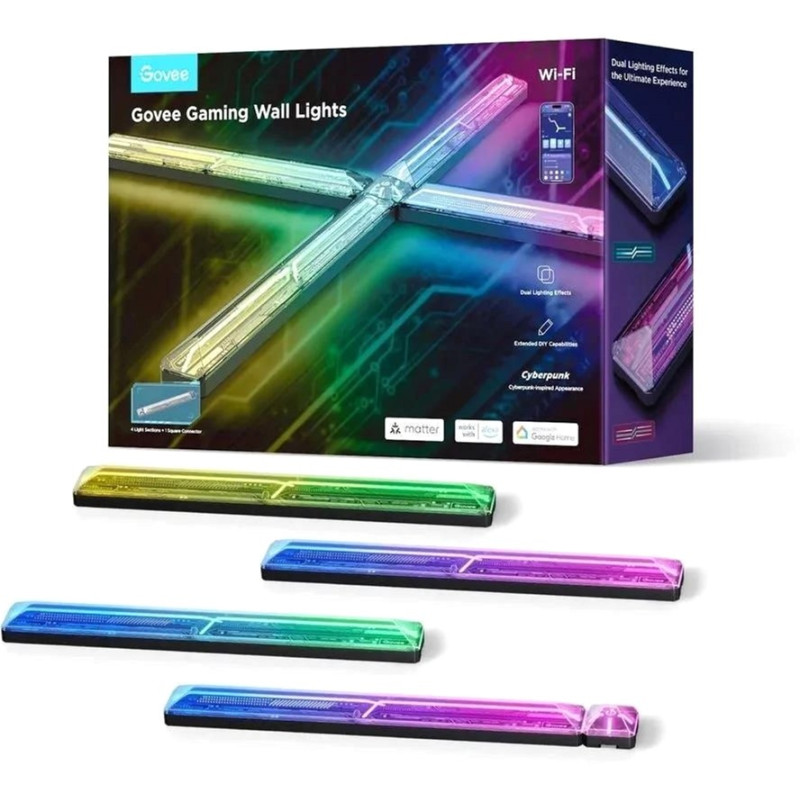 Потолочный светильник Govee H6063 Gaming Wall light Evangelion RGBIC Wi-Fi/Bluetooth 8 шт (H6063312)