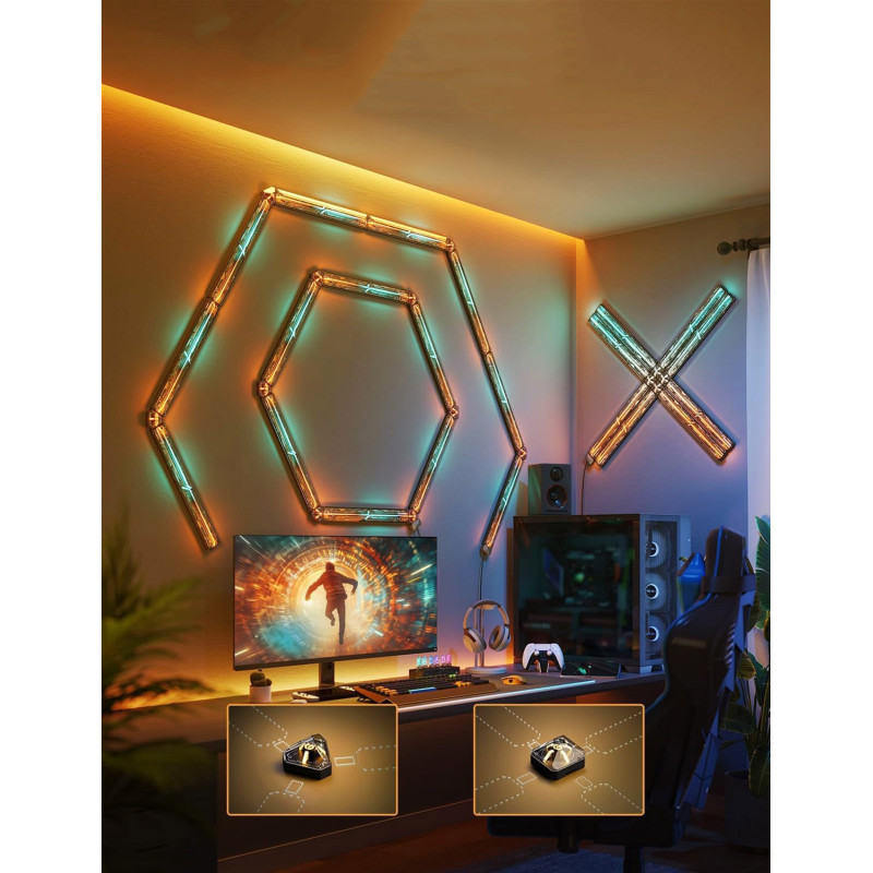 Потолочный светильник Govee H6063 Gaming Wall light Evangelion RGBIC Wi-Fi/Bluetooth 8 шт (H6063312)