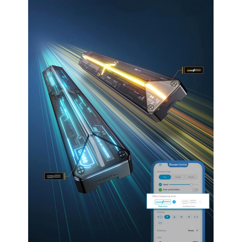 Потолочный светильник Govee H6063 Gaming Wall light Evangelion RGBIC Wi-Fi/Bluetooth 8 шт (H6063312)