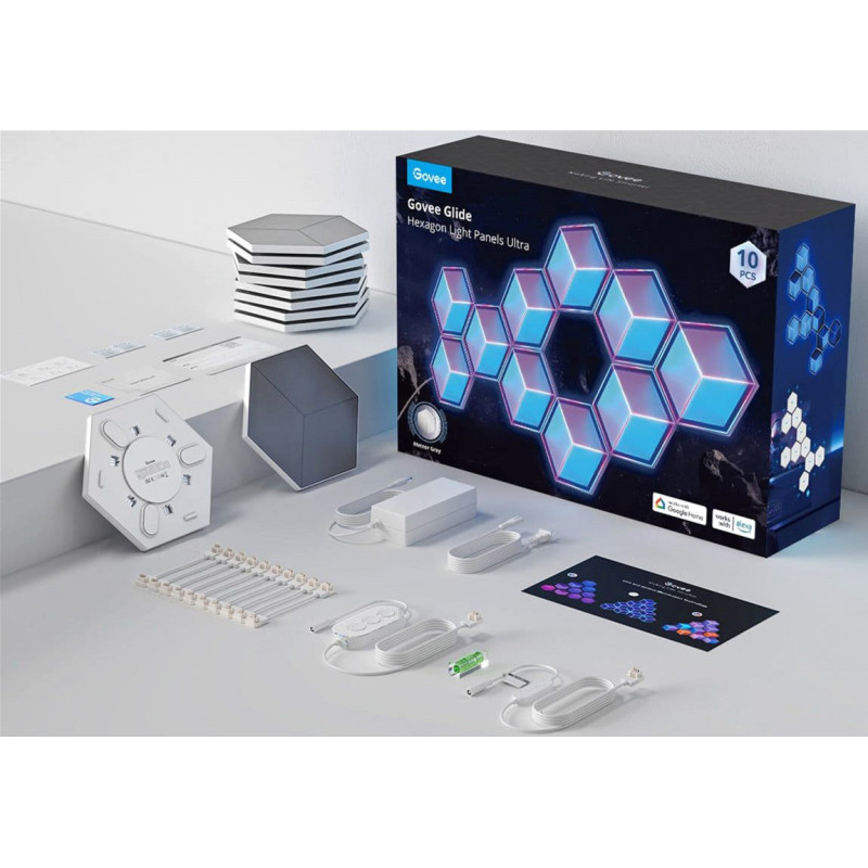 Потолочный светильник Govee H606A Glide Hexagon Light, 7, RGBIC, WI-FI/Bluetooth Белый (H606AC81)