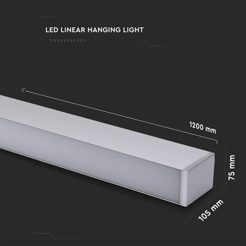 V-TAC LED SKU-378 Samsung Chip 1200mm 60W 230V 4000K Silver (3800157638524)