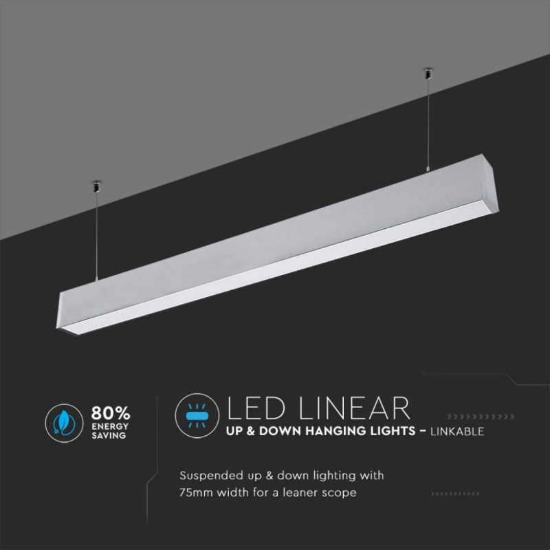 V-TAC LED SKU-378 Samsung Chip 1200mm 60W 230V 4000K Silver (3800157638524)