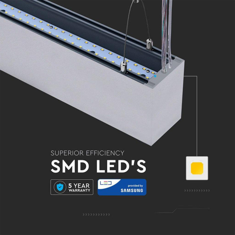 V-TAC LED SKU-378 Samsung Chip 1200mm 60W 230V 4000K Silver (3800157638524)