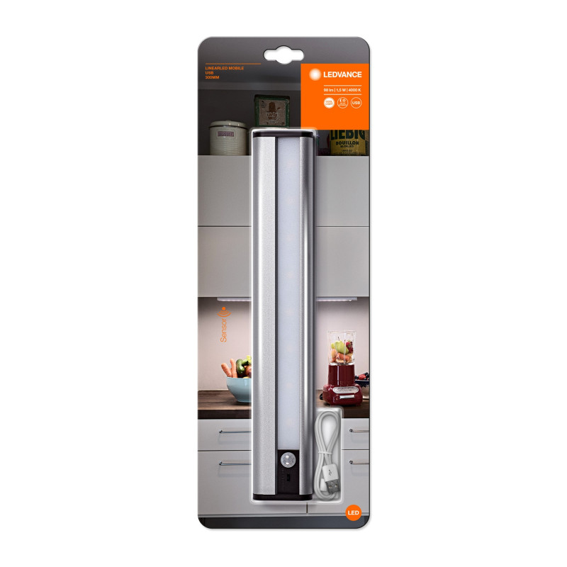 LEDVANCE Linear LED Mobile USB 300mm 1.5W 4000K акумулятор, датчик руху (4058075260467)