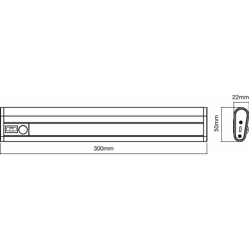 LEDVANCE Linear LED Mobile USB 300mm 1.5W 4000K акумулятор, датчик руху (4058075260467)