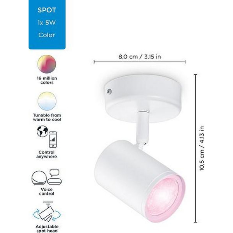 Стельовий світильник WiZ Imageo Build On Spot White 5W 2200-6500K (929002658701)