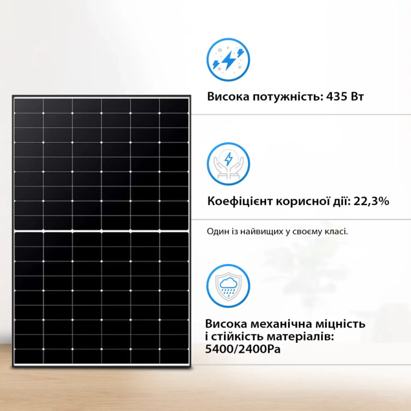 Сонячна панель Longi Solar LR5-54HTH 435Вт (LR5-54HTH-435M)