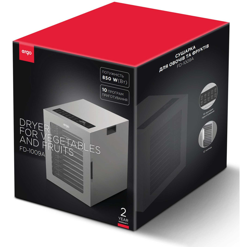 Сушарка для овочів і фруктів Ergo FD-1009A