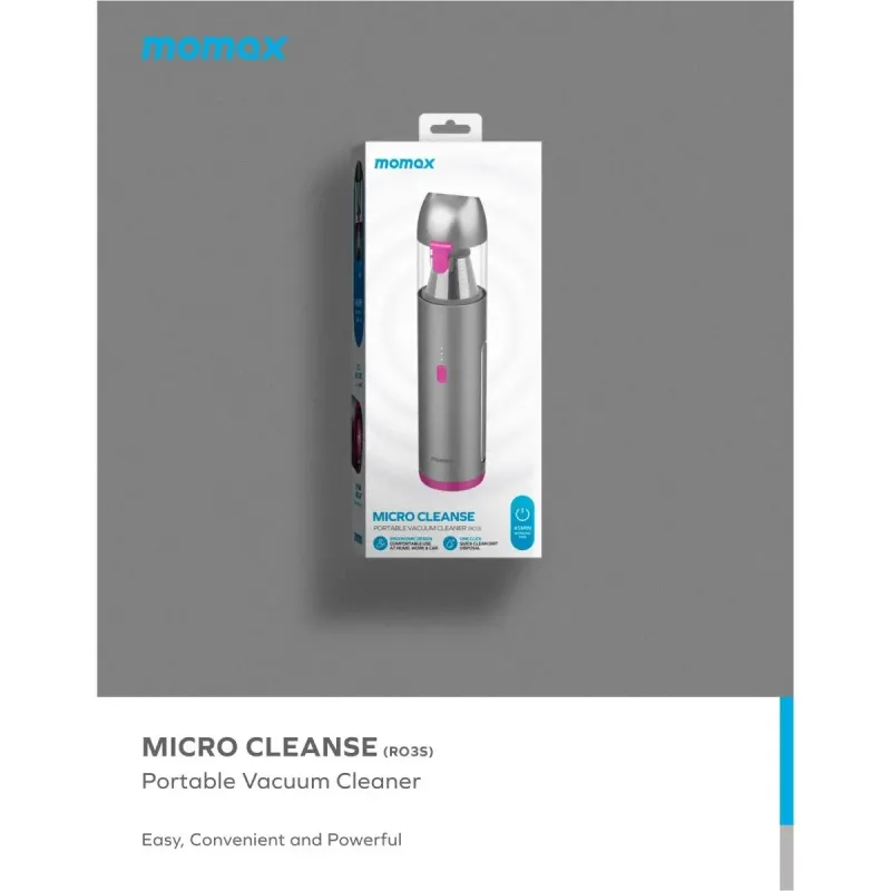 Пилосос Momax Micro Cleanse RO3E Rose/Grey