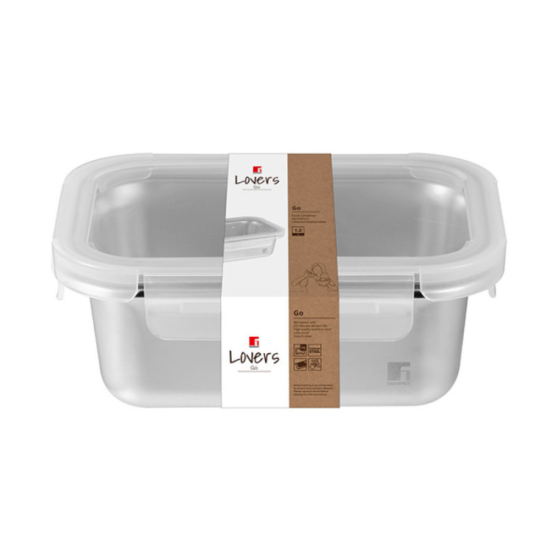 Контейнер Bergner Go Lovers, 1,25 л, прямокутний (BG-36311-GY)