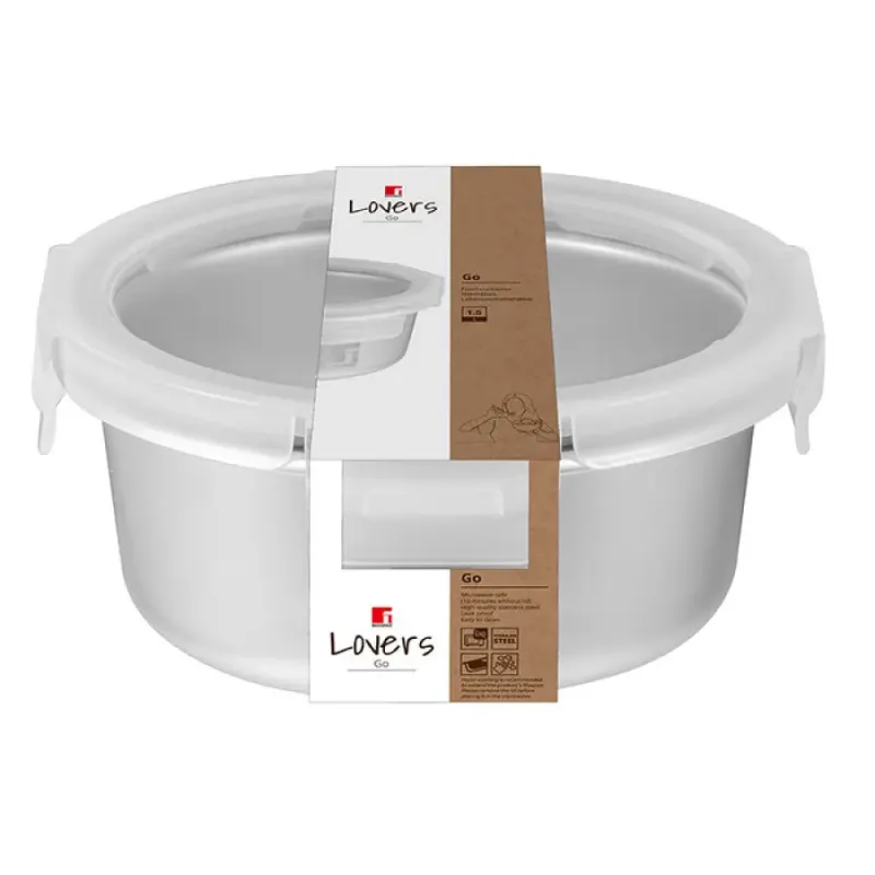 Контейнер Bergner Go Lovers, 690 мл, круглий (BG-36315-GY)