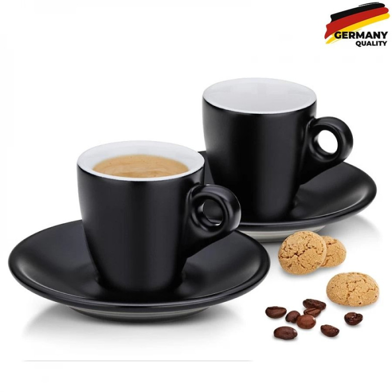 KELA Набор чашек с блюдцем для эспрессо Mattia. 4 предмета. (12750)