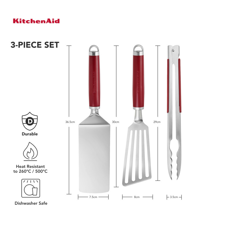 Набір для грилю KitchenAid Coreline, 3 предмета, червоний (KAG930OHERE)