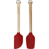 Набір лопаток для тіста KitchenAid Coreline, 2 шт, 23,5 см, береза, червоний (KQR750OHERE)