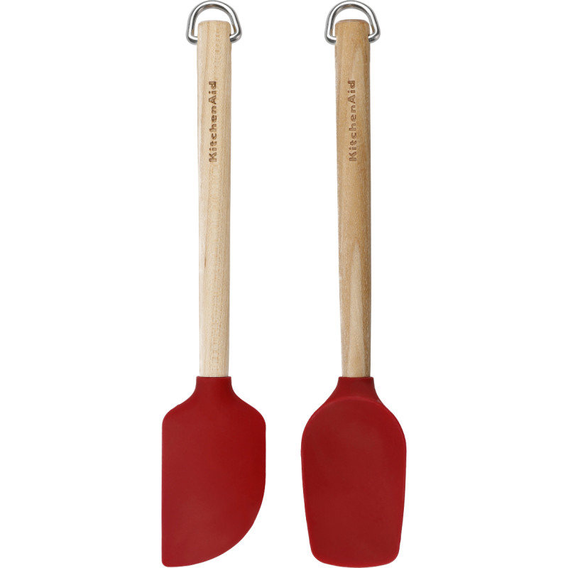 Набір лопаток для тіста KitchenAid Coreline, 2 шт, 23,5 см, береза, червоний (KQR750OHERE)